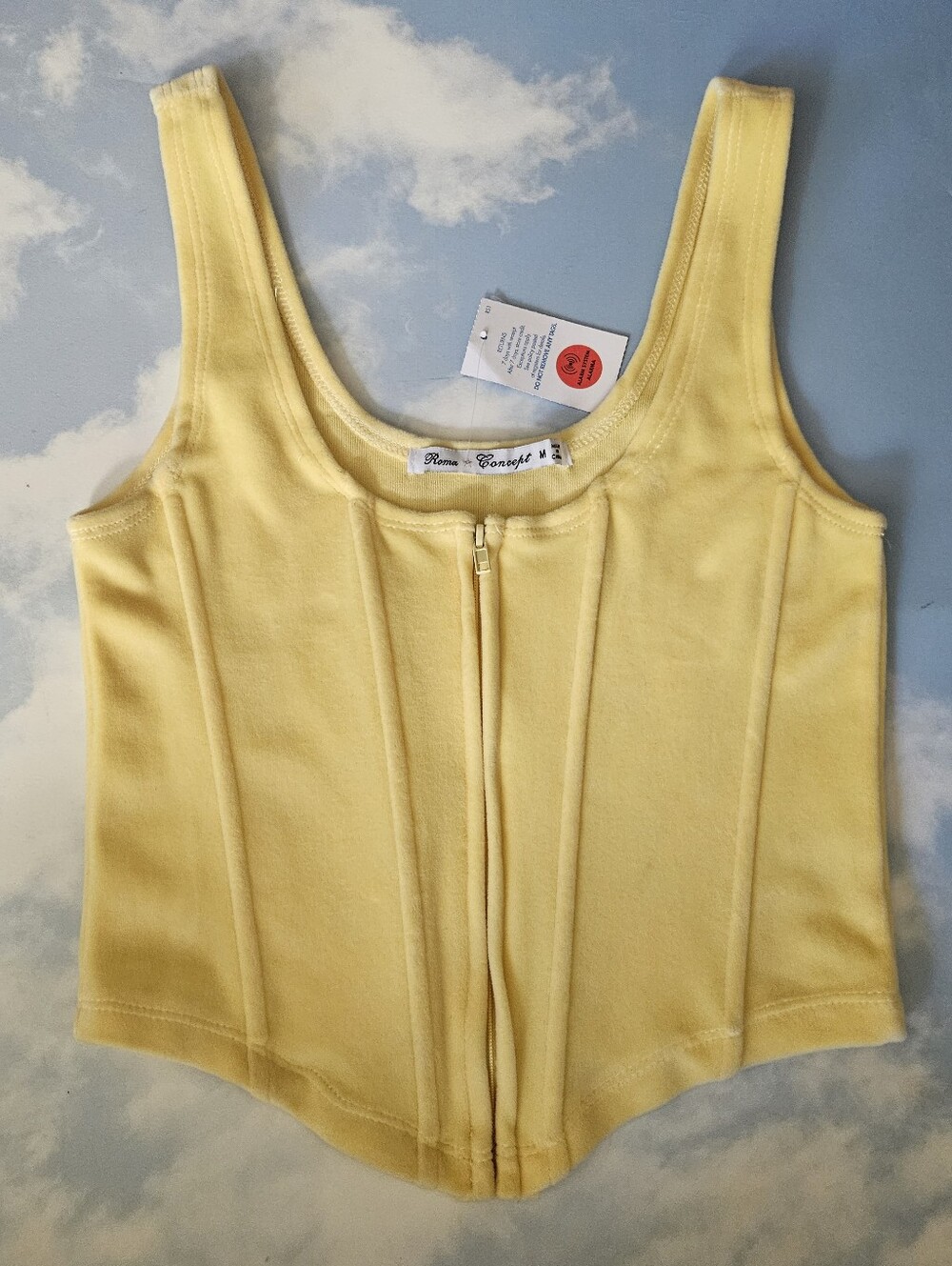 Yellow Zip-Front Tank Top